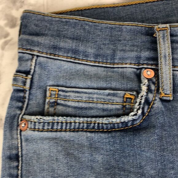 Urban Outfitters Free People High Rise Busted Knee Skinny Fit Blue Jeans - W 26 - Picture 6 of 15